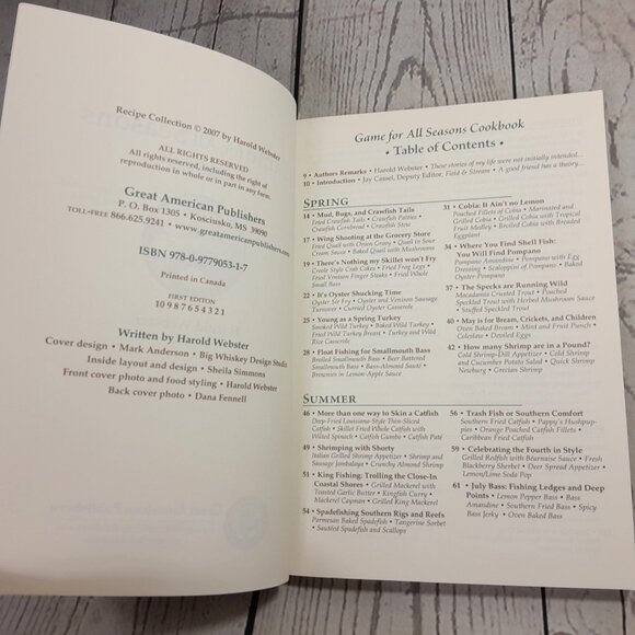 Wild Game Cookbook Lot Of 3 Venison Fish Bird Waterfowl Hunting Fishing - Picture 5 of 16